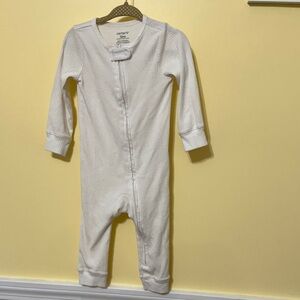 Carter's Ribbed White Footless one piece